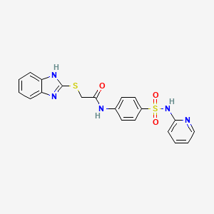 molecular formula C20H17N5O3S2 B4062486 2-(1H-benzimidazol-2-ylthio)-N-{4-[(2-pyridinylamino)sulfonyl]phenyl}acetamide 