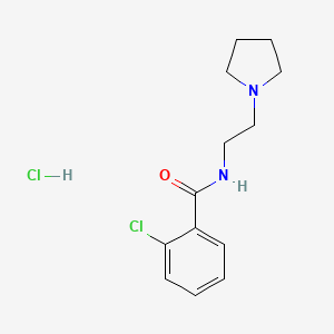molecular formula C13H18Cl2N2O B4062494 2-chloro-N-[2-(1-pyrrolidinyl)ethyl]benzamide hydrochloride 