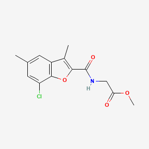 molecular formula C14H14ClNO4 B4062496 methyl N-[(7-chloro-3,5-dimethyl-1-benzofuran-2-yl)carbonyl]glycinate 