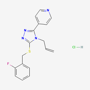 molecular formula C17H16ClFN4S B4062500 4-{4-allyl-5-[(2-fluorobenzyl)thio]-4H-1,2,4-triazol-3-yl}pyridine hydrochloride 