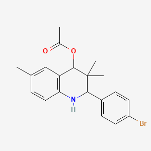 2-(4-bromophenyl)-3,3,6-trimethyl-1,2,3,4-tetrahydro-4-quinolinyl acetate