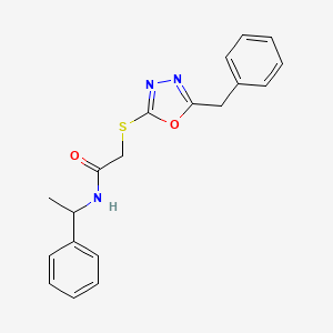 2-[(5-benzyl-1,3,4-oxadiazol-2-yl)thio]-N-(1-phenylethyl)acetamide