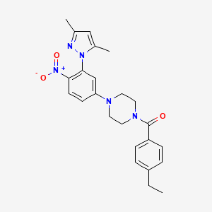 1-[3-(3,5-dimethyl-1H-pyrazol-1-yl)-4-nitrophenyl]-4-(4-ethylbenzoyl)piperazine