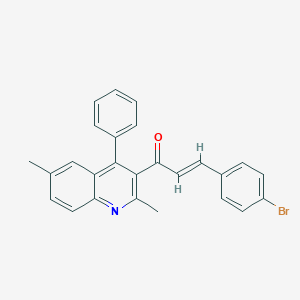 molecular formula C26H20BrNO B406253 (2E)-3-(4-bromophenyl)-1-(2,6-dimethyl-4-phenylquinolin-3-yl)prop-2-en-1-one 