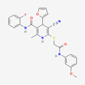 5-cyano-N-(2-fluorophenyl)-4-(2-furyl)-6-({2-[(3-methoxyphenyl)amino]-2-oxoethyl}thio)-2-methyl-1,4-dihydro-3-pyridinecarboxamide