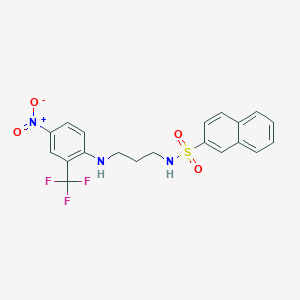 molecular formula C20H18F3N3O4S B4062568 N-(3-{[4-硝基-2-(三氟甲基)苯基]氨基}丙基)-2-萘磺酰胺 