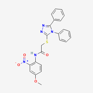 2-[(4,5-diphenyl-4H-1,2,4-triazol-3-yl)thio]-N-(4-methoxy-2-nitrophenyl)acetamide
