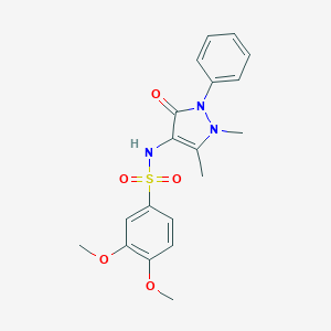 molecular formula C19H21N3O5S B406259 N-(1,5-dimethyl-3-oxo-2-phenyl-2,3-dihydro-1H-pyrazol-4-yl)-3,4-dimethoxybenzenesulfonamide CAS No. 403670-28-0