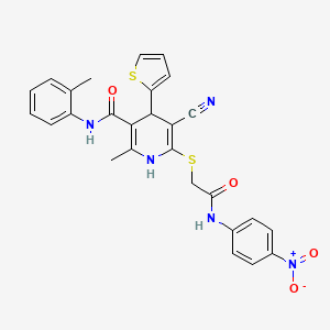 5-cyano-2-methyl-N-(2-methylphenyl)-6-({2-[(4-nitrophenyl)amino]-2-oxoethyl}thio)-4-(2-thienyl)-1,4-dihydro-3-pyridinecarboxamide