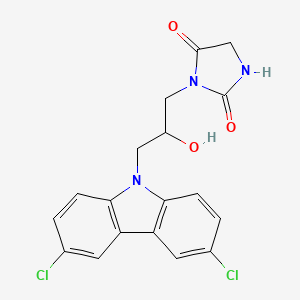 molecular formula C18H15Cl2N3O3 B4062606 3-[3-(3,6-dichloro-9H-carbazol-9-yl)-2-hydroxypropyl]-2,4-imidazolidinedione 