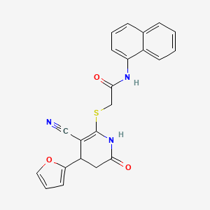 2-{[3-cyano-4-(2-furyl)-6-oxo-1,4,5,6-tetrahydro-2-pyridinyl]thio}-N-1-naphthylacetamide
