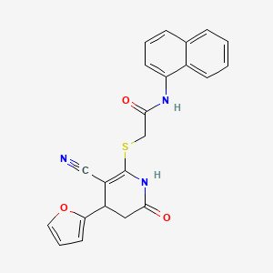 molecular formula C22H17N3O3S B4062615 2-{[3-cyano-4-(2-furyl)-6-oxo-1,4,5,6-tetrahydro-2-pyridinyl]thio}-N-1-naphthylacetamide 