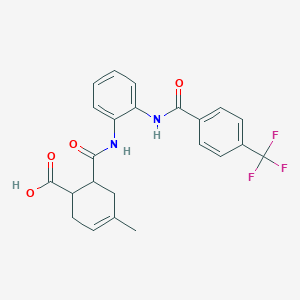 molecular formula C23H21F3N2O4 B4062618 4-methyl-6-{[(2-{[4-(trifluoromethyl)benzoyl]amino}phenyl)amino]carbonyl}-3-cyclohexene-1-carboxylic acid 