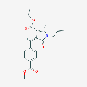 molecular formula C20H21NO5 B406262 ethyl 1-allyl-4-[4-(methoxycarbonyl)benzylidene]-2-methyl-5-oxo-4,5-dihydro-1H-pyrrole-3-carboxylate 