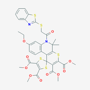 2,3,4',5'-tetramethoxycarbonyl-6-[(1,3-benzothiazol-2-ylsulfanyl)acetyl]-8-ethoxy-5,5-dimethyl-5,6-dihydro-spiro[1H-thiopyrano[2,3-c]quinoline-1,2'-(1',3'-dithiole)]