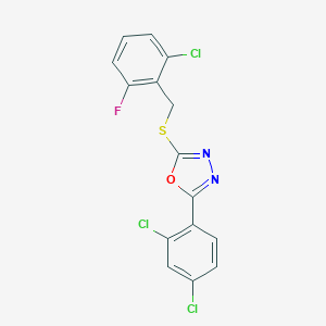 (2-Chloro-6-fluorophenyl)methyl 5-(2,4-dichlorophenyl)-1,3,4-oxadiazol-2-yl sulfide