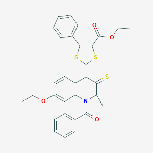 ethyl (2Z)-2-[7-ethoxy-2,2-dimethyl-1-(phenylcarbonyl)-3-thioxo-2,3-dihydroquinolin-4(1H)-ylidene]-5-phenyl-1,3-dithiole-4-carboxylate