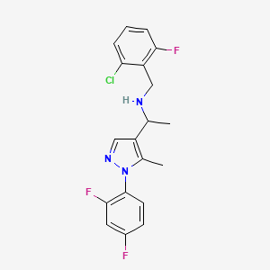 molecular formula C19H17ClF3N3 B4062697 (2-chloro-6-fluorobenzyl){1-[1-(2,4-difluorophenyl)-5-methyl-1H-pyrazol-4-yl]ethyl}amine 
