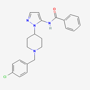 molecular formula C22H23ClN4O B4062708 N-{1-[1-(4-chlorobenzyl)-4-piperidinyl]-1H-pyrazol-5-yl}benzamide 