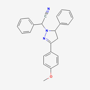 [3-(4-methoxyphenyl)-5-phenyl-4,5-dihydro-1H-pyrazol-1-yl](phenyl)acetonitrile