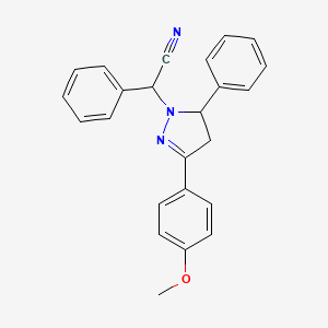 molecular formula C24H21N3O B4062721 [3-(4-methoxyphenyl)-5-phenyl-4,5-dihydro-1H-pyrazol-1-yl](phenyl)acetonitrile 