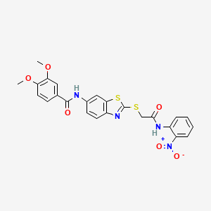 3,4-dimethoxy-N-[2-({2-[(2-nitrophenyl)amino]-2-oxoethyl}thio)-1,3-benzothiazol-6-yl]benzamide