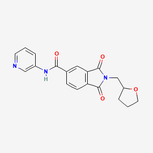 molecular formula C19H17N3O4 B4062727 1,3-二氧代-N-3-吡啶基-2-(四氢-2-呋喃基甲基)-5-异吲哚啉甲酰胺 