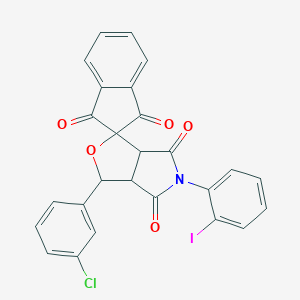 3-(3-chlorophenyl)-5-(2-iodophenyl)-3a,6a-dihydrospiro[furo[3,4-c]pyrrole-1,2'-indene]-1',3',4,6(3H,5H)-tetrone