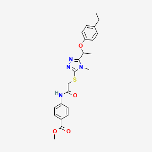 methyl 4-{[({5-[1-(4-ethylphenoxy)ethyl]-4-methyl-4H-1,2,4-triazol-3-yl}thio)acetyl]amino}benzoate
