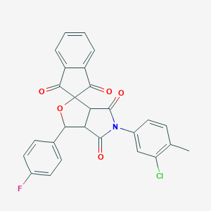 molecular formula C27H17ClFNO5 B406275 5-(3-chloro-4-methylphenyl)-1-(4-fluorophenyl)spiro[3a,6a-dihydro-1H-furo[3,4-c]pyrrole-3,2'-indene]-1',3',4,6-tetrone CAS No. 485389-03-5