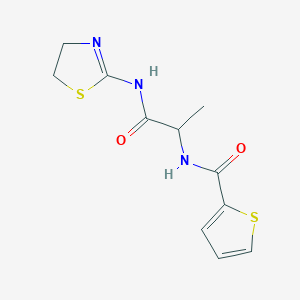 molecular formula C11H13N3O2S2 B4062756 噻吩-2-甲酸[1-(4,5-二氢-噻唑-2-基氨基羰基)-乙基]-酰胺 