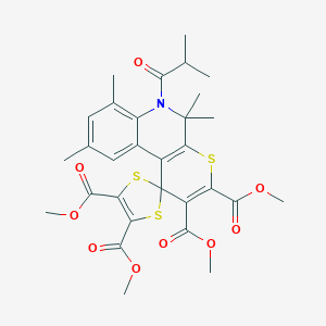 tetramethyl 6-(2-methylpropanoyl)-5,5,7,9-tetramethyl-5,6-dihydro-spiro(1H-thiopyrano[2,3-c]quinoline-1,2'-[1,3]-dithiole)-2,3,4',5'-tetracarboxylate