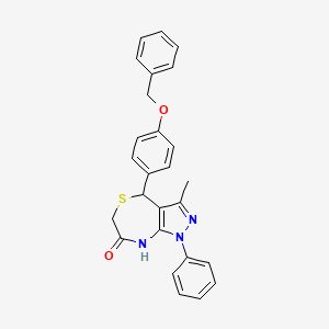 4-[4-(benzyloxy)phenyl]-3-methyl-1-phenyl-4,8-dihydro-1H-pyrazolo[3,4-e][1,4]thiazepin-7(6H)-one
