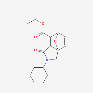 molecular formula C18H25NO4 B4062772 isopropyl 3-cyclohexyl-4-oxo-10-oxa-3-azatricyclo[5.2.1.0~1,5~]dec-8-ene-6-carboxylate 