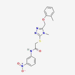 molecular formula C19H19N5O4S B4062784 2-({4-methyl-5-[(2-methylphenoxy)methyl]-4H-1,2,4-triazol-3-yl}thio)-N-(3-nitrophenyl)acetamide 