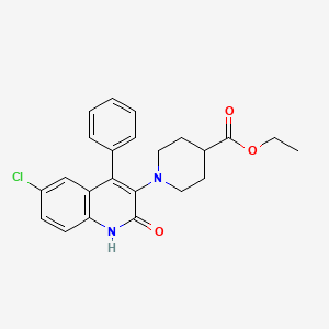 ethyl 1-(6-chloro-2-oxo-4-phenyl-1,2-dihydro-3-quinolinyl)-4-piperidinecarboxylate