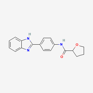 molecular formula C18H17N3O2 B4062800 N-[4-(1H-benzimidazol-2-yl)phenyl]tetrahydro-2-furancarboxamide 