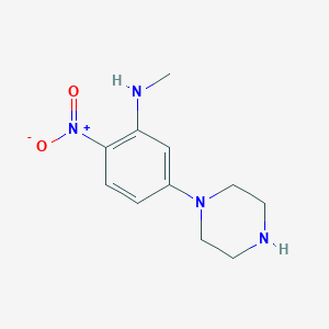 molecular formula C11H16N4O2 B4062808 N-methyl-2-nitro-5-(1-piperazinyl)aniline 