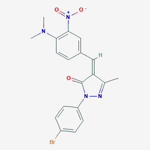 molecular formula C19H17BrN4O3 B406283 2-(4-bromophenyl)-4-{4-(dimethylamino)-3-nitrobenzylidene}-5-methyl-2,4-dihydro-3H-pyrazol-3-one 