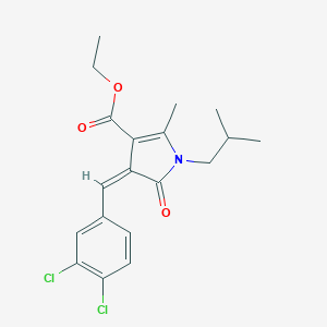 molecular formula C19H21Cl2NO3 B406284 ethyl 4-(3,4-dichlorobenzylidene)-1-isobutyl-2-methyl-5-oxo-4,5-dihydro-1H-pyrrole-3-carboxylate 