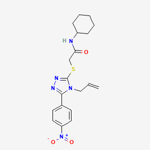 molecular formula C19H23N5O3S B4062852 2-{[4-烯丙基-5-(4-硝基苯基)-4H-1,2,4-三唑-3-基]硫代}-N-环己基乙酰胺 