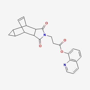 molecular formula C23H20N2O4 B4062859 8-quinolinyl 3-(3,5-dioxo-4-azatetracyclo[5.3.2.0~2,6~.0~8,10~]dodec-11-en-4-yl)propanoate 