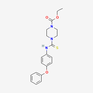 molecular formula C20H23N3O3S B4062861 4-{[(4-苯氧基苯基)氨基]羰基硫代}-1-哌嗪甲酸乙酯 