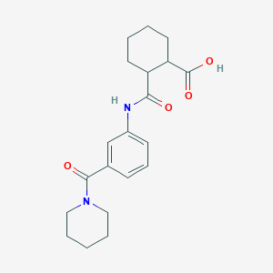 molecular formula C20H26N2O4 B4062868 2-({[3-(1-piperidinylcarbonyl)phenyl]amino}carbonyl)cyclohexanecarboxylic acid 