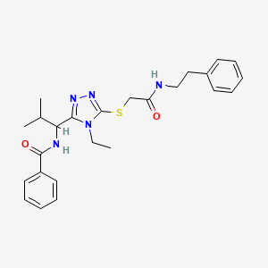 N-{1-[4-ethyl-5-({2-oxo-2-[(2-phenylethyl)amino]ethyl}sulfanyl)-4H-1,2,4-triazol-3-yl]-2-methylpropyl}benzamide