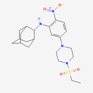 molecular formula C22H32N4O4S B4062896 2-金刚烷基{5-[4-(乙基磺酰基)-1-哌嗪基]-2-硝基苯基}胺 