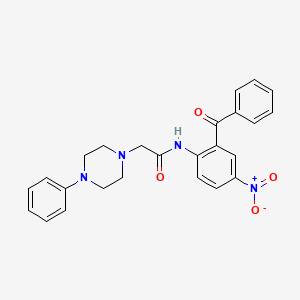 molecular formula C25H24N4O4 B4062897 N-(2-benzoyl-4-nitrophenyl)-2-(4-phenyl-1-piperazinyl)acetamide 