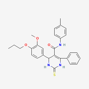 2-mercapto-6-(3-methoxy-4-propoxyphenyl)-N-(4-methylphenyl)-4-phenyl-1,6-dihydro-5-pyrimidinecarboxamide