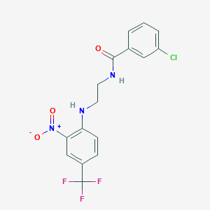 molecular formula C16H13ClF3N3O3 B4062911 3-chloro-N-(2-{[2-nitro-4-(trifluoromethyl)phenyl]amino}ethyl)benzamide 