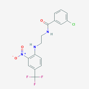 molecular formula C16H13ClF3N3O3 B4062911 3-氯-N-(2-{[2-硝基-4-(三氟甲基)苯基]氨基}乙基)苯甲酰胺 